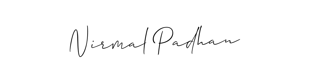 The best way (Allison_Script) to make a short signature is to pick only two or three words in your name. The name Nirmal Padhan include a total of six letters. For converting this name. Nirmal Padhan signature style 2 images and pictures png