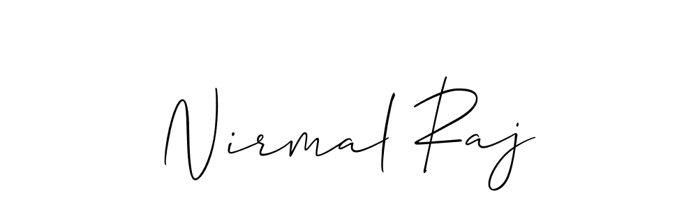 Create a beautiful signature design for name Nirmal Raj. With this signature (Allison_Script) fonts, you can make a handwritten signature for free. Nirmal Raj signature style 2 images and pictures png