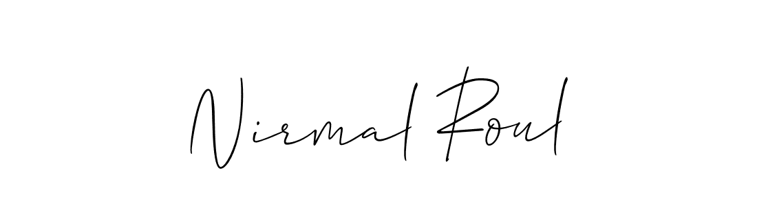 Make a beautiful signature design for name Nirmal Roul. With this signature (Allison_Script) style, you can create a handwritten signature for free. Nirmal Roul signature style 2 images and pictures png