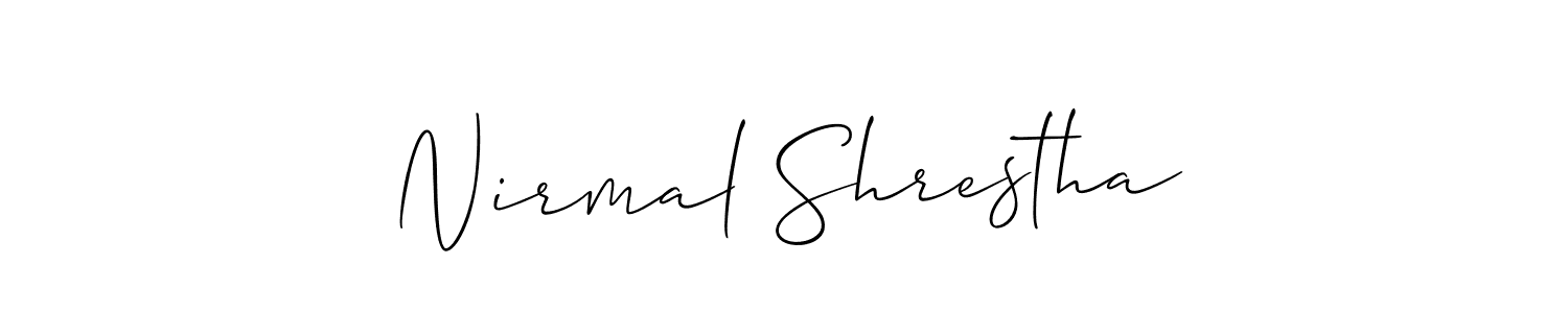 Also You can easily find your signature by using the search form. We will create Nirmal Shrestha name handwritten signature images for you free of cost using Allison_Script sign style. Nirmal Shrestha signature style 2 images and pictures png