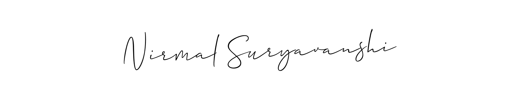 Similarly Allison_Script is the best handwritten signature design. Signature creator online .You can use it as an online autograph creator for name Nirmal Suryavanshi. Nirmal Suryavanshi signature style 2 images and pictures png