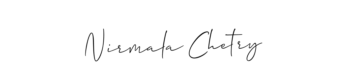 Design your own signature with our free online signature maker. With this signature software, you can create a handwritten (Allison_Script) signature for name Nirmala Chetry. Nirmala Chetry signature style 2 images and pictures png