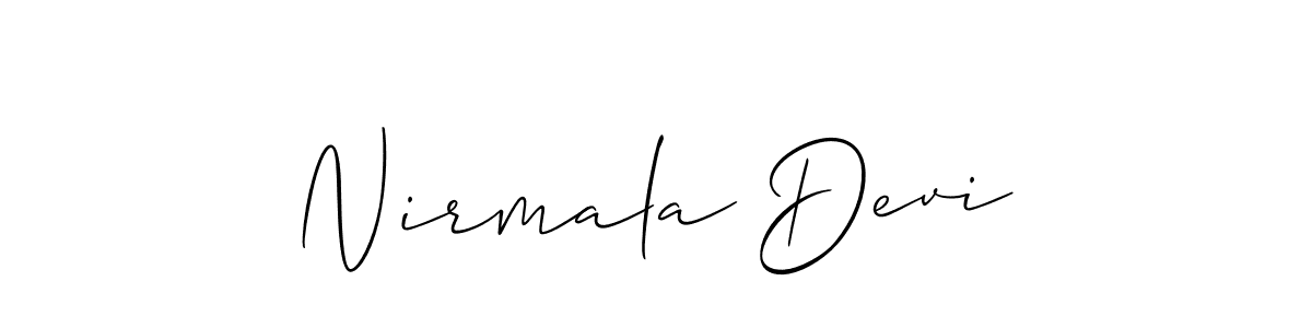 You should practise on your own different ways (Allison_Script) to write your name (Nirmala Devi) in signature. don't let someone else do it for you. Nirmala Devi signature style 2 images and pictures png