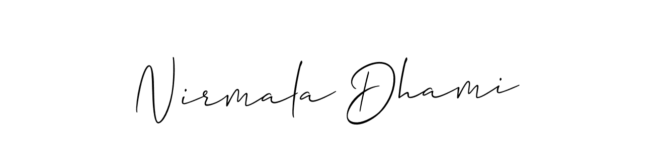 Use a signature maker to create a handwritten signature online. With this signature software, you can design (Allison_Script) your own signature for name Nirmala Dhami. Nirmala Dhami signature style 2 images and pictures png