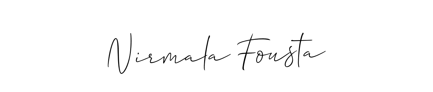 Make a beautiful signature design for name Nirmala Fousta. With this signature (Allison_Script) style, you can create a handwritten signature for free. Nirmala Fousta signature style 2 images and pictures png
