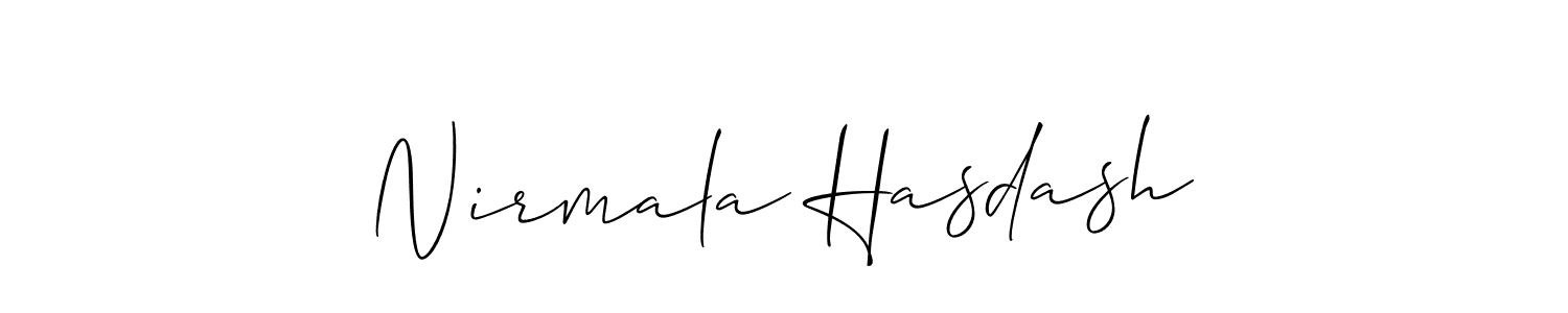 How to make Nirmala Hasdash signature? Allison_Script is a professional autograph style. Create handwritten signature for Nirmala Hasdash name. Nirmala Hasdash signature style 2 images and pictures png