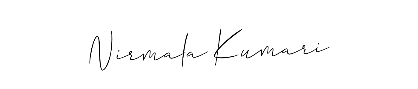 Similarly Allison_Script is the best handwritten signature design. Signature creator online .You can use it as an online autograph creator for name Nirmala Kumari. Nirmala Kumari signature style 2 images and pictures png