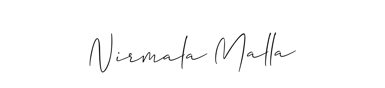 Allison_Script is a professional signature style that is perfect for those who want to add a touch of class to their signature. It is also a great choice for those who want to make their signature more unique. Get Nirmala Malla name to fancy signature for free. Nirmala Malla signature style 2 images and pictures png