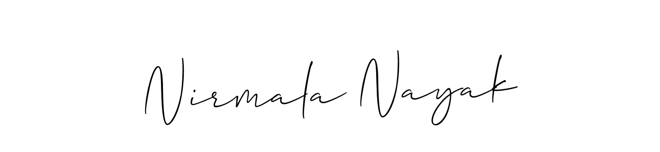 The best way (Allison_Script) to make a short signature is to pick only two or three words in your name. The name Nirmala Nayak include a total of six letters. For converting this name. Nirmala Nayak signature style 2 images and pictures png