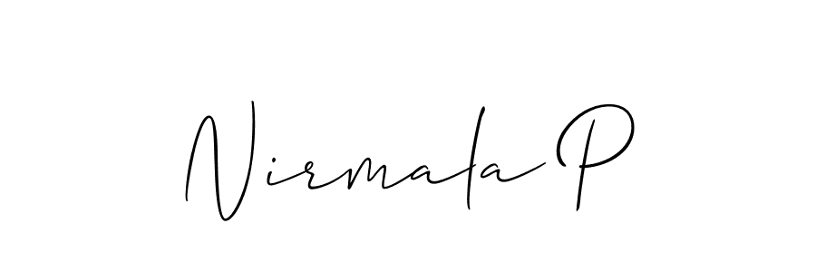 You should practise on your own different ways (Allison_Script) to write your name (Nirmala P) in signature. don't let someone else do it for you. Nirmala P signature style 2 images and pictures png