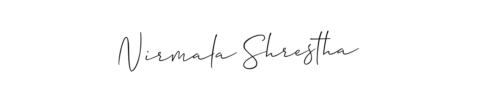 if you are searching for the best signature style for your name Nirmala Shrestha. so please give up your signature search. here we have designed multiple signature styles  using Allison_Script. Nirmala Shrestha signature style 2 images and pictures png