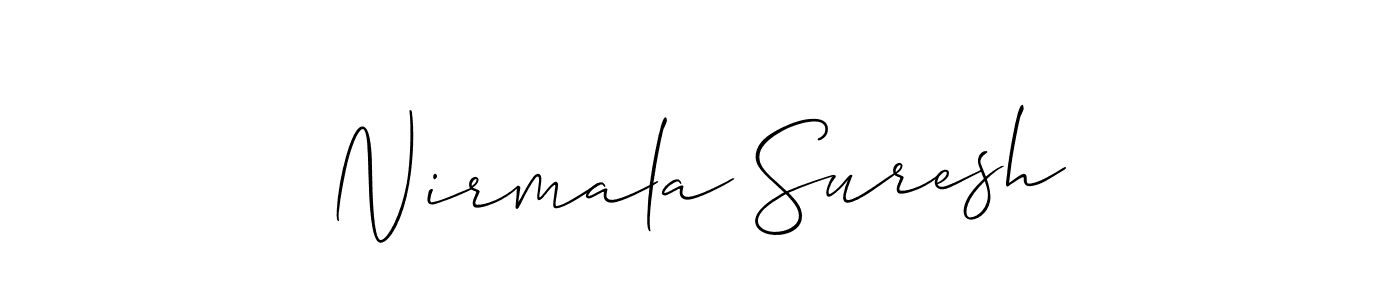 Make a short Nirmala Suresh signature style. Manage your documents anywhere anytime using Allison_Script. Create and add eSignatures, submit forms, share and send files easily. Nirmala Suresh signature style 2 images and pictures png