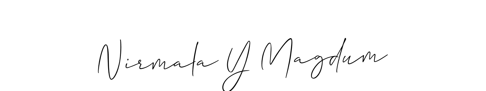 Make a beautiful signature design for name Nirmala Y Magdum. With this signature (Allison_Script) style, you can create a handwritten signature for free. Nirmala Y Magdum signature style 2 images and pictures png