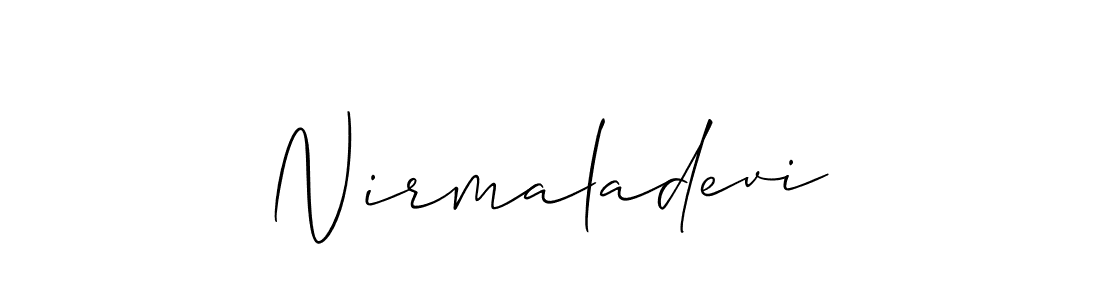 How to make Nirmaladevi signature? Allison_Script is a professional autograph style. Create handwritten signature for Nirmaladevi name. Nirmaladevi signature style 2 images and pictures png