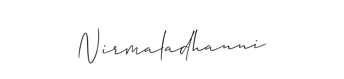 Also we have Nirmaladhanni name is the best signature style. Create professional handwritten signature collection using Allison_Script autograph style. Nirmaladhanni signature style 2 images and pictures png