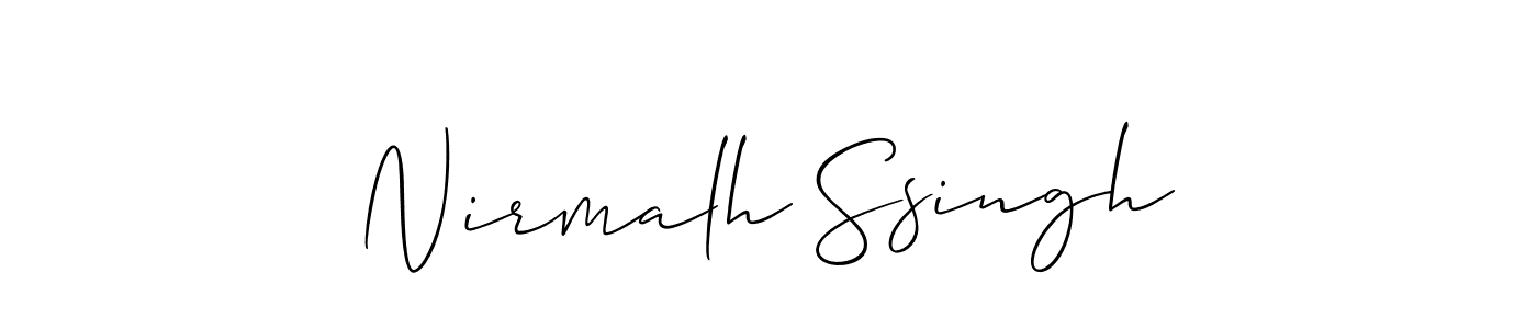 Make a beautiful signature design for name Nirmalh Ssingh. With this signature (Allison_Script) style, you can create a handwritten signature for free. Nirmalh Ssingh signature style 2 images and pictures png