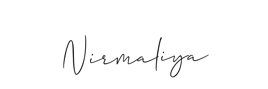 if you are searching for the best signature style for your name Nirmaliya. so please give up your signature search. here we have designed multiple signature styles  using Allison_Script. Nirmaliya signature style 2 images and pictures png