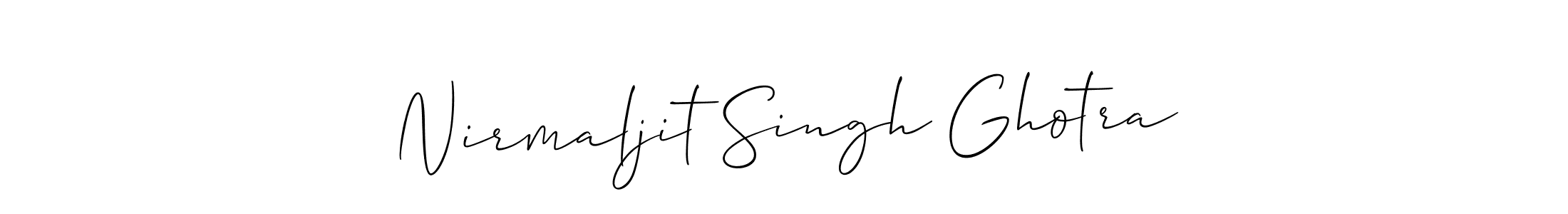 How to make Nirmaljit Singh Ghotra signature? Allison_Script is a professional autograph style. Create handwritten signature for Nirmaljit Singh Ghotra name. Nirmaljit Singh Ghotra signature style 2 images and pictures png