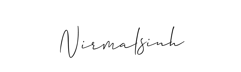 The best way (Allison_Script) to make a short signature is to pick only two or three words in your name. The name Nirmalsinh include a total of six letters. For converting this name. Nirmalsinh signature style 2 images and pictures png
