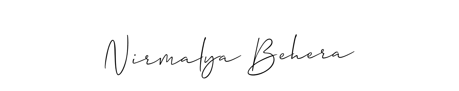 Also You can easily find your signature by using the search form. We will create Nirmalya Behera name handwritten signature images for you free of cost using Allison_Script sign style. Nirmalya Behera signature style 2 images and pictures png