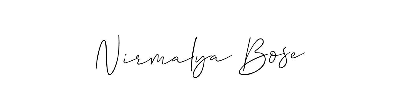 Also we have Nirmalya Bose name is the best signature style. Create professional handwritten signature collection using Allison_Script autograph style. Nirmalya Bose signature style 2 images and pictures png