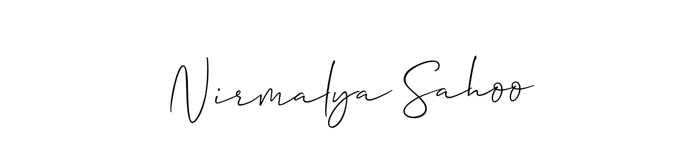 Use a signature maker to create a handwritten signature online. With this signature software, you can design (Allison_Script) your own signature for name Nirmalya Sahoo. Nirmalya Sahoo signature style 2 images and pictures png