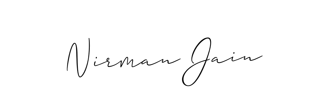 Design your own signature with our free online signature maker. With this signature software, you can create a handwritten (Allison_Script) signature for name Nirman Jain. Nirman Jain signature style 2 images and pictures png