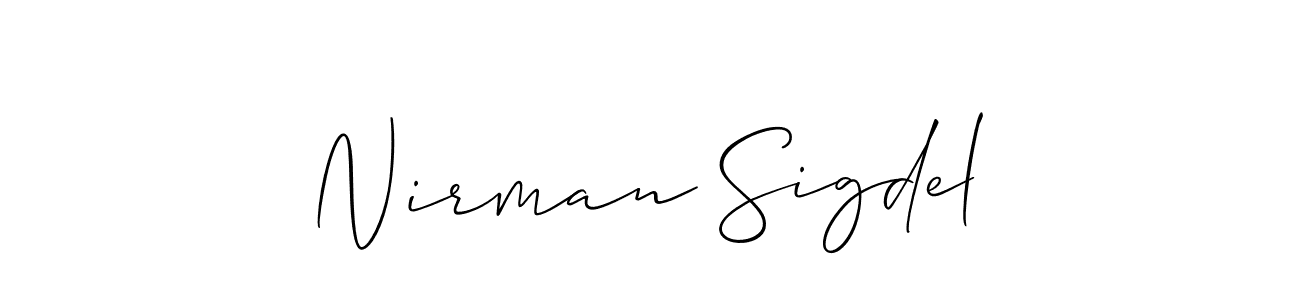 Allison_Script is a professional signature style that is perfect for those who want to add a touch of class to their signature. It is also a great choice for those who want to make their signature more unique. Get Nirman Sigdel name to fancy signature for free. Nirman Sigdel signature style 2 images and pictures png