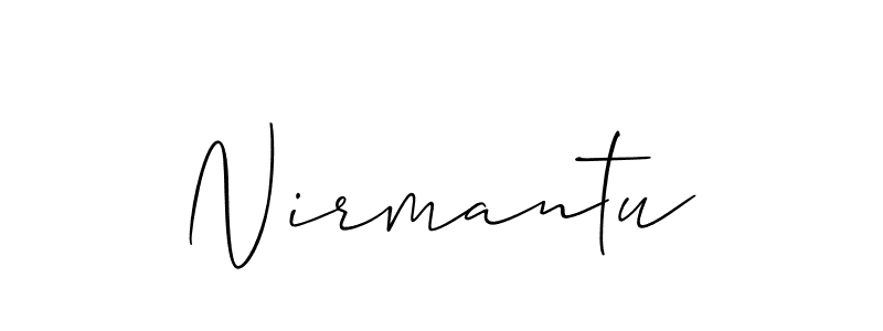 Use a signature maker to create a handwritten signature online. With this signature software, you can design (Allison_Script) your own signature for name Nirmantu. Nirmantu signature style 2 images and pictures png