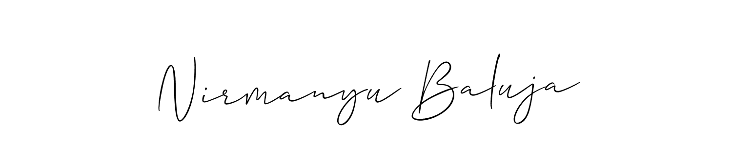 Make a beautiful signature design for name Nirmanyu Baluja. Use this online signature maker to create a handwritten signature for free. Nirmanyu Baluja signature style 2 images and pictures png