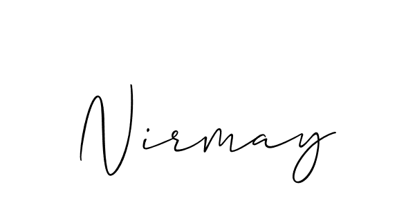 Create a beautiful signature design for name Nirmay. With this signature (Allison_Script) fonts, you can make a handwritten signature for free. Nirmay signature style 2 images and pictures png