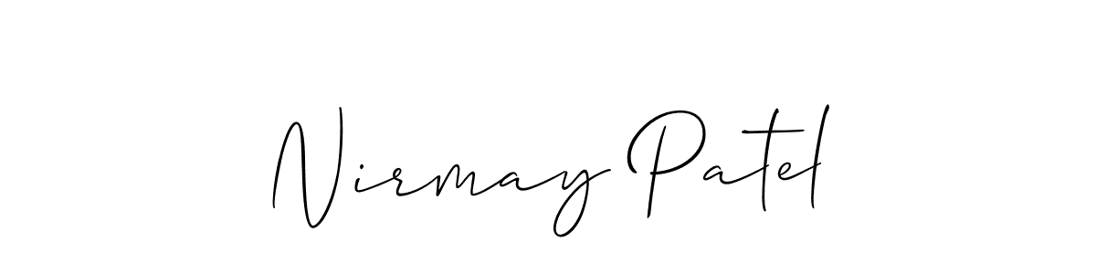 Similarly Allison_Script is the best handwritten signature design. Signature creator online .You can use it as an online autograph creator for name Nirmay Patel. Nirmay Patel signature style 2 images and pictures png