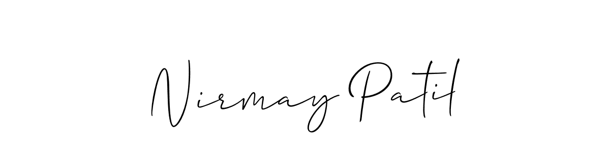 It looks lik you need a new signature style for name Nirmay Patil. Design unique handwritten (Allison_Script) signature with our free signature maker in just a few clicks. Nirmay Patil signature style 2 images and pictures png