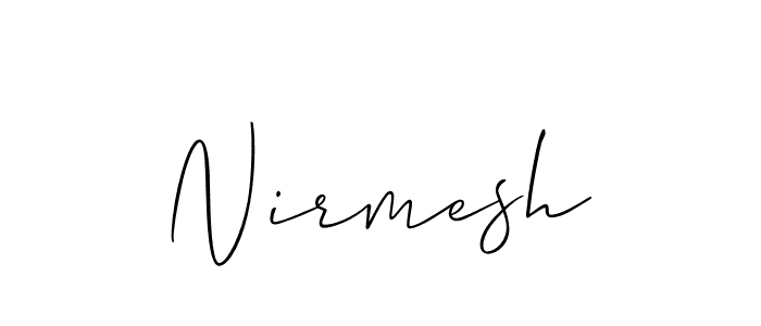 Use a signature maker to create a handwritten signature online. With this signature software, you can design (Allison_Script) your own signature for name Nirmesh. Nirmesh signature style 2 images and pictures png