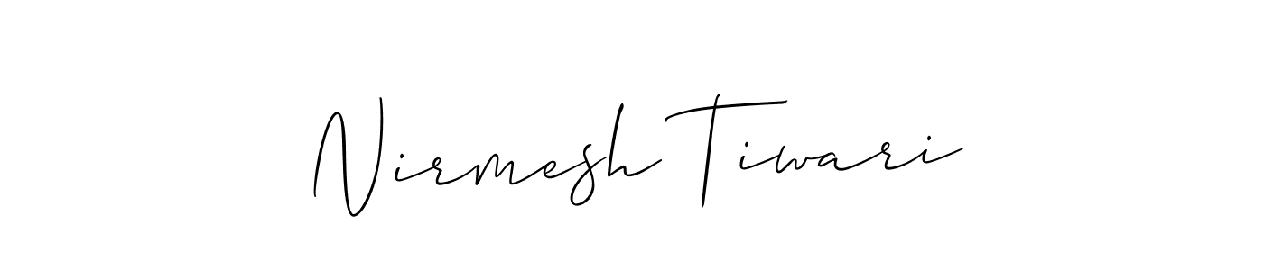 This is the best signature style for the Nirmesh Tiwari name. Also you like these signature font (Allison_Script). Mix name signature. Nirmesh Tiwari signature style 2 images and pictures png
