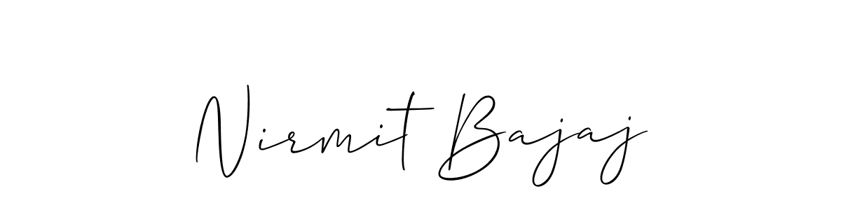 Allison_Script is a professional signature style that is perfect for those who want to add a touch of class to their signature. It is also a great choice for those who want to make their signature more unique. Get Nirmit Bajaj name to fancy signature for free. Nirmit Bajaj signature style 2 images and pictures png