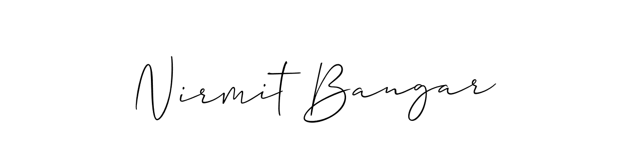 Check out images of Autograph of Nirmit Bangar name. Actor Nirmit Bangar Signature Style. Allison_Script is a professional sign style online. Nirmit Bangar signature style 2 images and pictures png