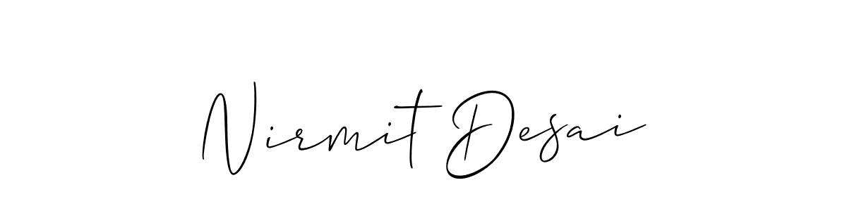 Also we have Nirmit Desai name is the best signature style. Create professional handwritten signature collection using Allison_Script autograph style. Nirmit Desai signature style 2 images and pictures png