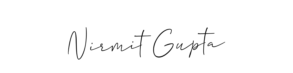 You should practise on your own different ways (Allison_Script) to write your name (Nirmit Gupta) in signature. don't let someone else do it for you. Nirmit Gupta signature style 2 images and pictures png