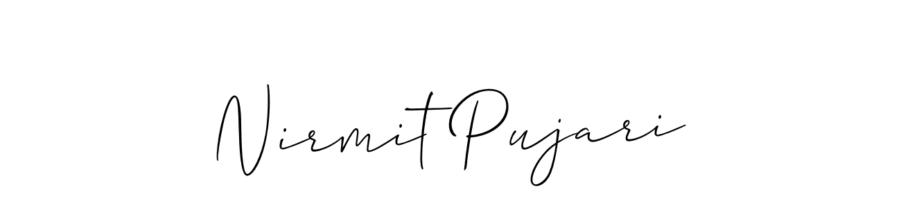 if you are searching for the best signature style for your name Nirmit Pujari. so please give up your signature search. here we have designed multiple signature styles  using Allison_Script. Nirmit Pujari signature style 2 images and pictures png