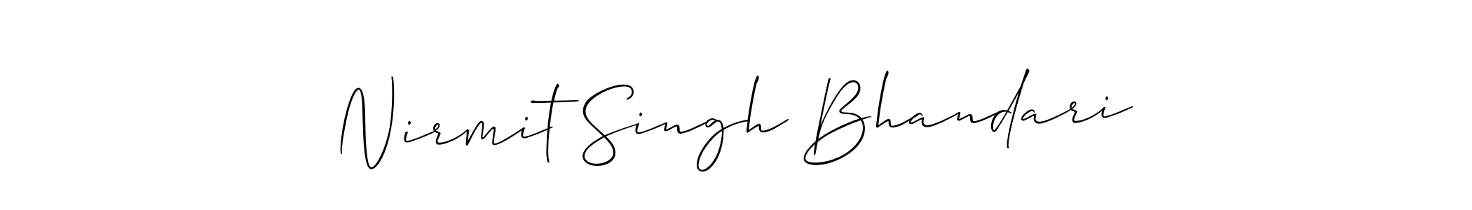 It looks lik you need a new signature style for name Nirmit Singh Bhandari. Design unique handwritten (Allison_Script) signature with our free signature maker in just a few clicks. Nirmit Singh Bhandari signature style 2 images and pictures png