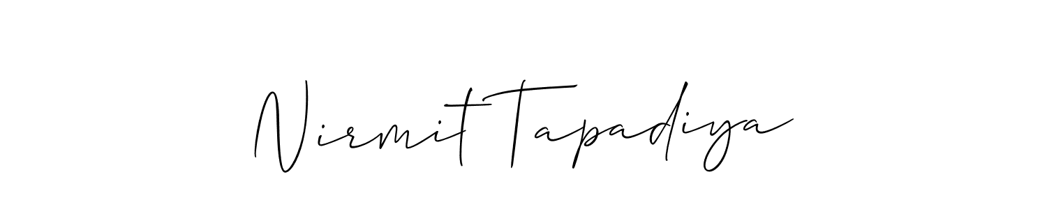 Nirmit Tapadiya stylish signature style. Best Handwritten Sign (Allison_Script) for my name. Handwritten Signature Collection Ideas for my name Nirmit Tapadiya. Nirmit Tapadiya signature style 2 images and pictures png