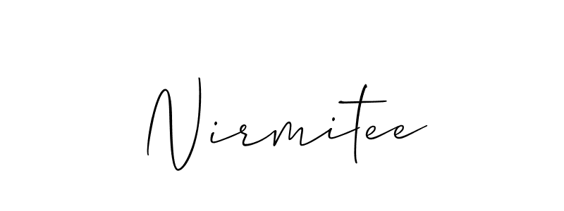 Nirmitee stylish signature style. Best Handwritten Sign (Allison_Script) for my name. Handwritten Signature Collection Ideas for my name Nirmitee. Nirmitee signature style 2 images and pictures png