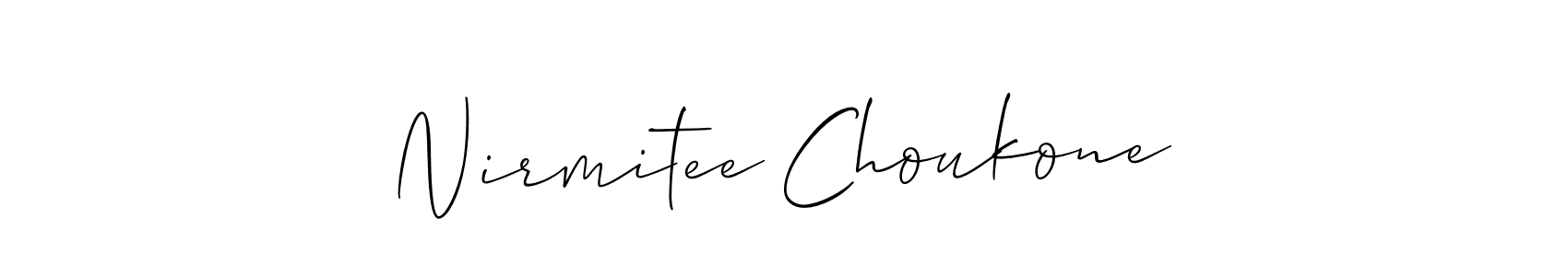 Design your own signature with our free online signature maker. With this signature software, you can create a handwritten (Allison_Script) signature for name Nirmitee Choukone. Nirmitee Choukone signature style 2 images and pictures png