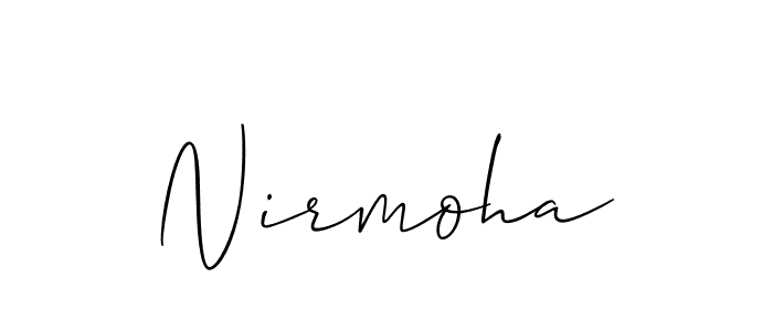 How to Draw Nirmoha signature style? Allison_Script is a latest design signature styles for name Nirmoha. Nirmoha signature style 2 images and pictures png