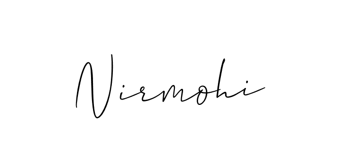 Use a signature maker to create a handwritten signature online. With this signature software, you can design (Allison_Script) your own signature for name Nirmohi. Nirmohi signature style 2 images and pictures png