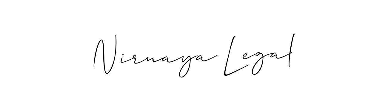 if you are searching for the best signature style for your name Nirnaya Legal. so please give up your signature search. here we have designed multiple signature styles  using Allison_Script. Nirnaya Legal signature style 2 images and pictures png