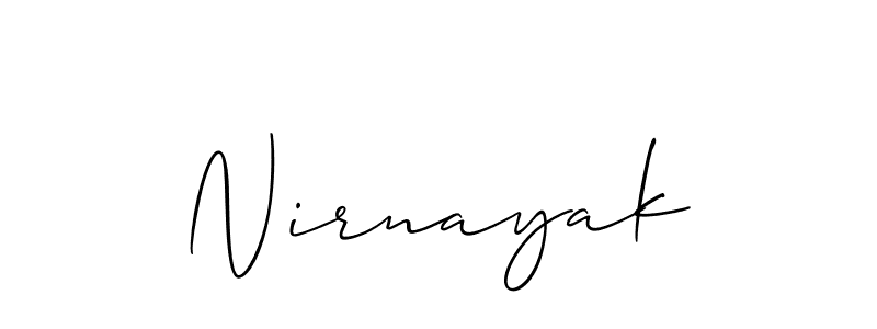 Create a beautiful signature design for name Nirnayak. With this signature (Allison_Script) fonts, you can make a handwritten signature for free. Nirnayak signature style 2 images and pictures png