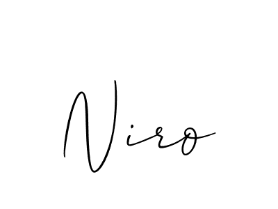 Design your own signature with our free online signature maker. With this signature software, you can create a handwritten (Allison_Script) signature for name Niro. Niro signature style 2 images and pictures png