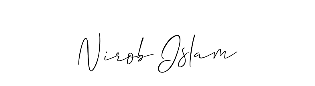 Make a beautiful signature design for name Nirob Islam. With this signature (Allison_Script) style, you can create a handwritten signature for free. Nirob Islam signature style 2 images and pictures png